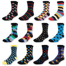 Load image into Gallery viewer, MESMERIZE 12-Pack by Mitch Bogen: Patterned Funky Crew Socks for Men